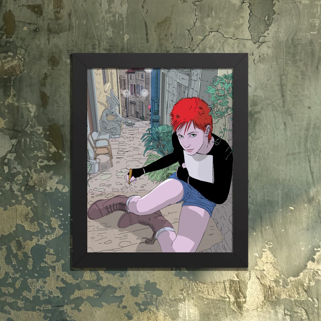 Emma Sketching - 8″×10″ Framed Print